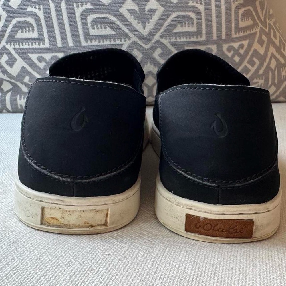 OluKai Pehuea Slip-On Sneakers Black Mesh Women’s 9.5 Comfort Casual - Picture 4 of 8